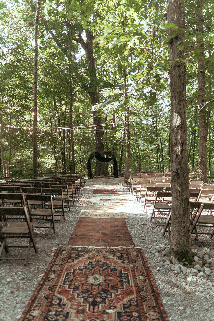 Dramatic forest wedding ceremony